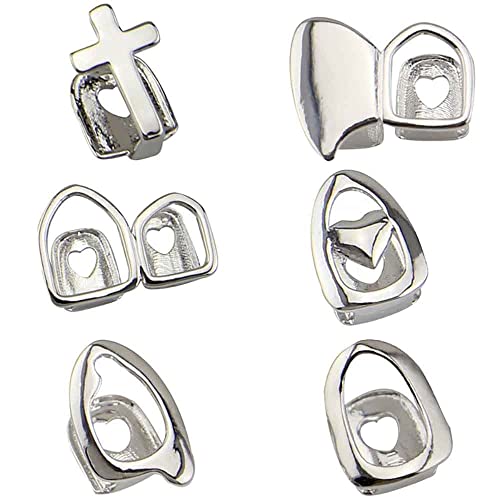 Image of canjoyn 6PC Teeth Grills Mouth Teeth Top Tooth Single Grill Cap for Teeth Mouth Party Accessories