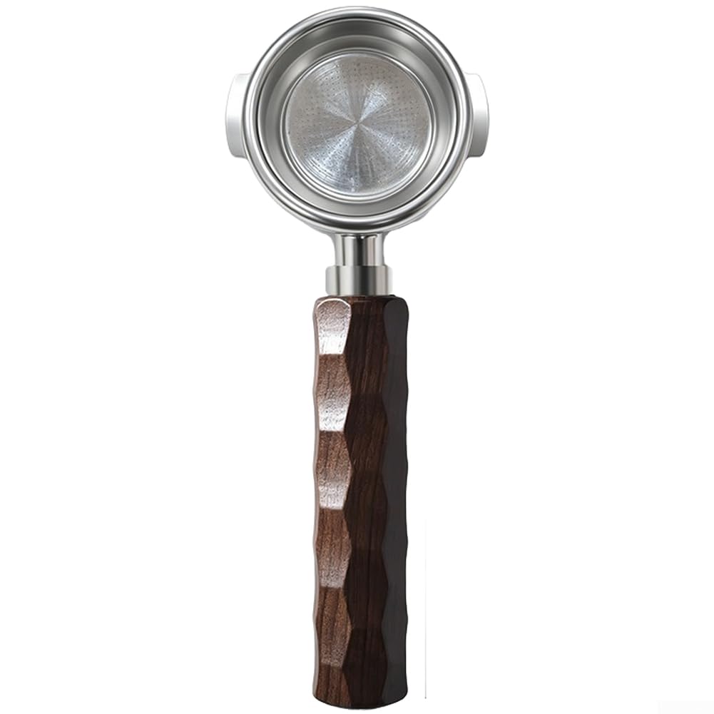 Portafiltro per caffè espresso con manico in legno e cestello filtrante, 58 mm, in acciaio inox 304, accessorio per caffè Petrus 3888 e 3992