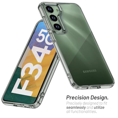 Image of KAPAVER Hybrid Crystal Clear Back Cover Case for Samsung M34 / F34 | Protective Shockproof Hard PC Soft Flexible TPU Cover