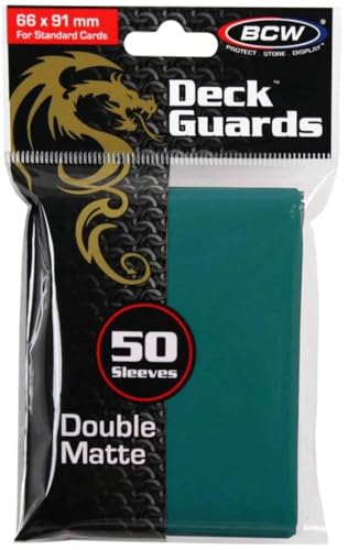BCW Deck Guard - Double Matte Teal Card Sleeves | Acid-Free, Arch...