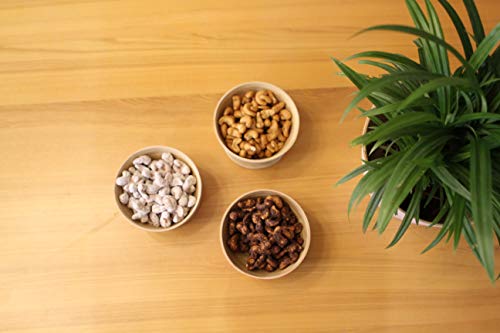 image for EUBIZ Bamboo Soup Bowl, Sauce Bowl, Fruit Mixing Bowl Set, Eco Friendl