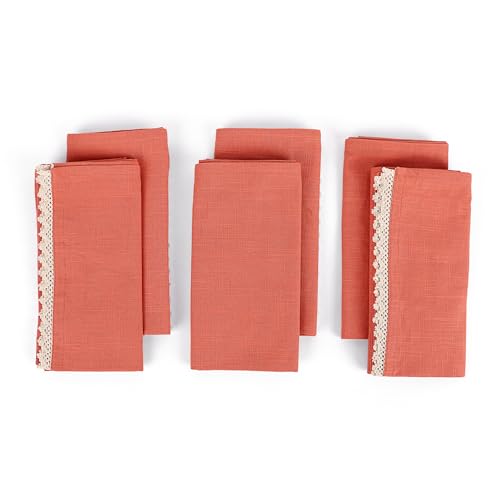 Image of FINGERCRAFT Kitchen Cloth 100% Soft High GSM Cotton Fabric Kitchen Towel, 20 x 30 Inches Perfect Size for Kitchen Uses, Set of 6, Multipurpose Use as Dish Towel, Bar Towel (Rust)