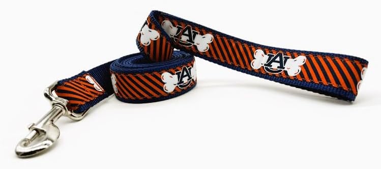 Preston Heavy Duty Auburn Dog Leash 6ft – Auburn Tiger Pet Leashes Come in Different Sizes for Pets (Small Leash 6 Foot, 3/4 inch Wide)