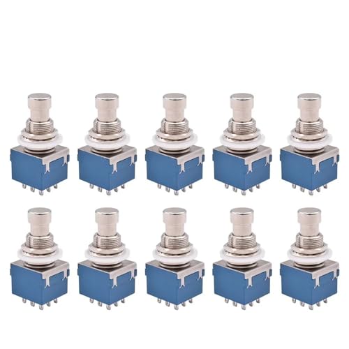 Interruptor de pie 3PDT 9 pin footswitch stomp control para pedal de efectos guitarra 10pcs
