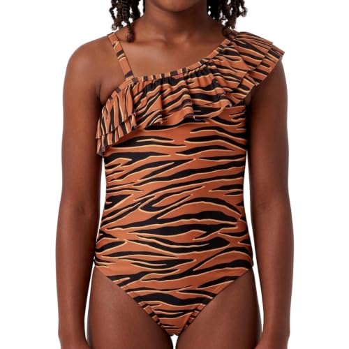 Image of Kanu Surf Girls Morgan Floral Ruffle 1-Shoulder 1-piece Swimsuit