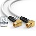 Produktbild RedStar24 SAT Kabel 5m Satellitenkabel SAT TV Antennenkabel Digital Koaxialkabel Coaxial Internet 2x F-Stecker 90° Grad Gewinkelt Winkelstecker Router Modem Anschlusskabel HD 4K UHD DVB-S DVB-S2 Weiß