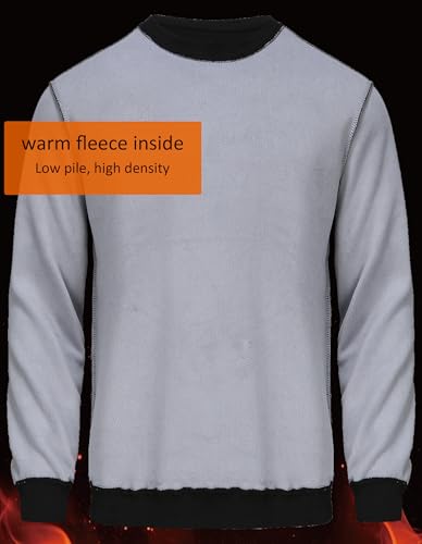 Men's Heavy Weight Crew Neck Sweatshirt Soft Fleece Lined, Long Sleeve Classic Warm Pullover Basic Top3