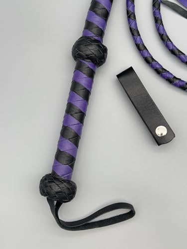 Fouet en cuir de taureau de qualité supérieure à franges 183 cm