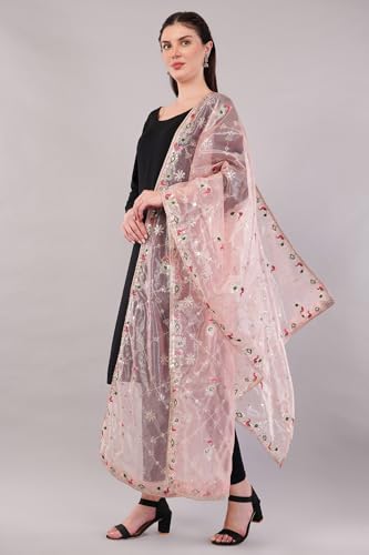 Soft Shimmer Net Embroideerd Dupatta, Lightweight and Sheer Shawl, Scarf, Wrap3