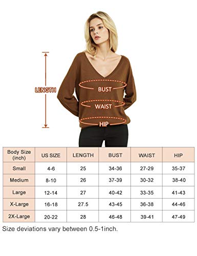 Kallspin Women's Wool Blend V Neck Lightweight Pullover Sweater (Black,Medium) #TOP5