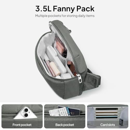 Image of TOPEAST Waist Pack 3.5L Fanny Packs with Water Bottle Holder