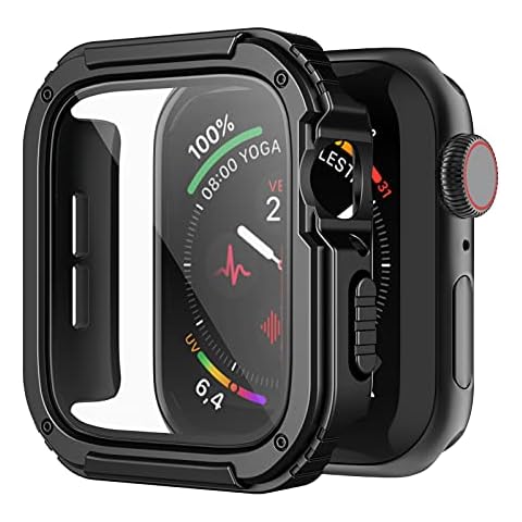 Recoppa for Rugged Apple Watch Case 41mm Series 7 & Series 8 & Series 9 with Screen Protector, Durable Military Grade Quattro Pro Series Drop-proof Protective Cover Full Coverage Bumper for Men iWatch Cover