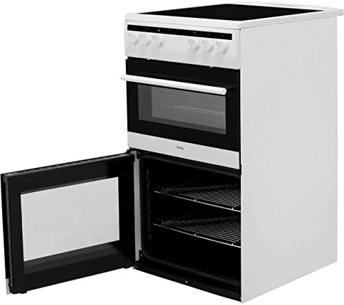 Amica 50cm Double Cavity Electric Cooker with Ceramic Hob - White