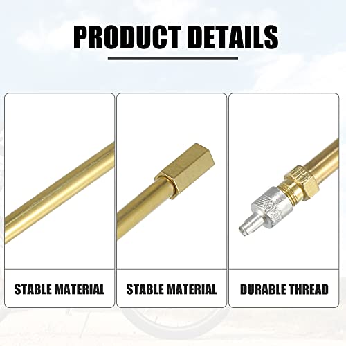 Image of X AUTOHAUX 120mm /4.72 inch Long Brass Auto Tire Valve Extension Adaptor Air Tyre Stem Extender Inflation Stright Bore for Car Truck Motorcycle Bike Mower Scooter