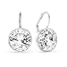 MYJS Bella Statement Earrings Clear Swarovski Crystal Rhodium Plated