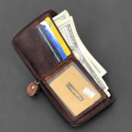 Retro Biker Genuine Leather Wallet American Indian Chief Head Zipper Card Holder Purse W/Chain Mens3