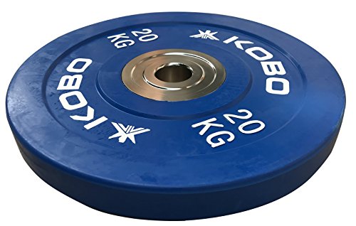 Image of Kobo 5 Kg (51 mm) Bumper Plates Competition Level Olympic Barbell Bar Weight Plate with Machined Steel Collar Elite (Imported) - Sold in Pairs
