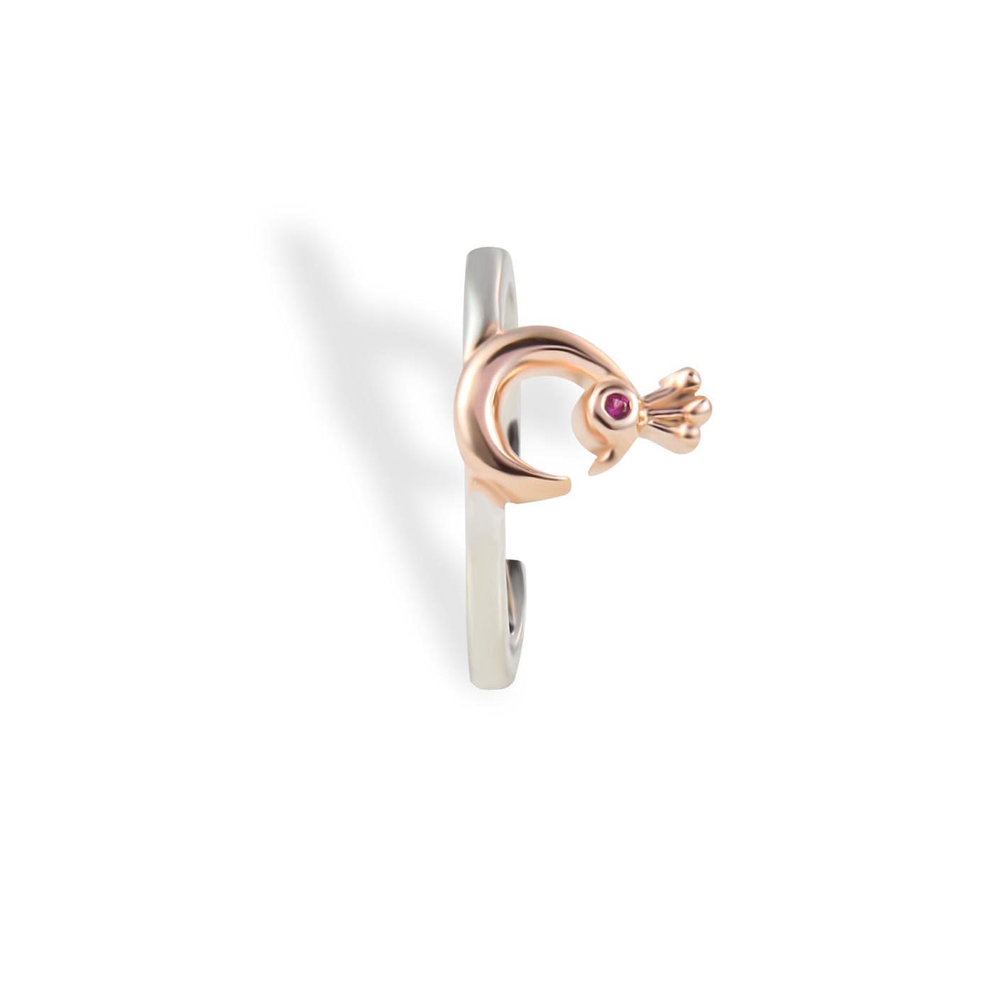 trending Peacock Crown Silver & Rose Gold Toe Ring-picture-56