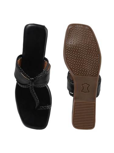 Image of SilverArrow Women's Glintique Fashion Sandals|Braid Strap Style Open Back Flats |Casual Wear