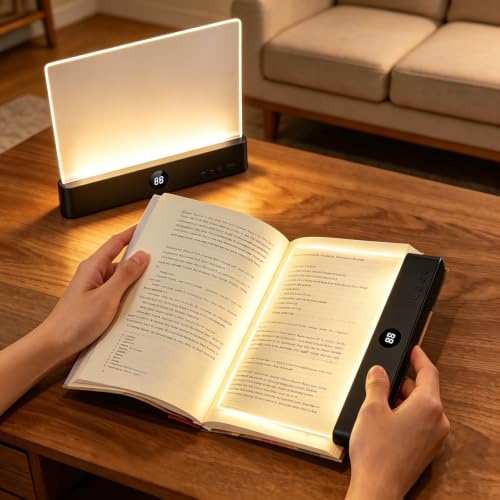 Choudao LED Book Light & Night Light 2 in 1 Flat Reading Light Black