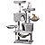 JISSBON 145cm Cat Tree Cat Tower Cat Scratching Post with Condos, Basket, Hammock & Plush Perches for Kittens, Large Cats, Light Grey