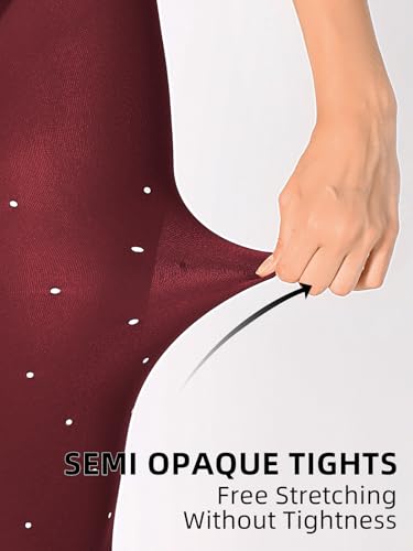 Image of Women's 80 Denier Semi Opaque Tights High Waist Soft Solid Color Footed Pantyhose