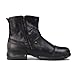 OSSTONE Moto Boots for Men Fashion Zipper-up Leather Chukka Boots Casual Shoes 5008-1-BS-12，Vintage Black, US12