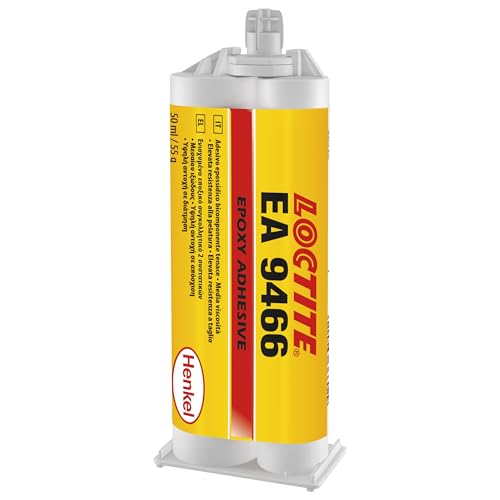LOCTITE EA 9466, Adesivo epossidico bicomponente multiuso, Adesivo strutturale con elevata resistenza a pelatura e taglio, Colla epossidica, 1 cartuccia da 50ml