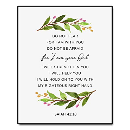 Isaiah 41:10, Modern Bible Verse Print, Minimal Bible Verse, Scripture Wall Art, Do Not Fear For I am With You, Living Room Wall Decor, No Frame - 8x10 inch