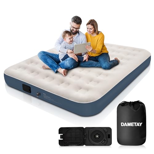 Dametay Luftmatratze Selbstaufblasend für 2 Personen Luftbett mit integrierter Pumpe Aufblasbare Matratze Schnelles Aufblasen Selbstaufblasbare Luftmatratze für Camping Heim Reise 198 x 152cm