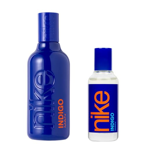 NIKE - Indigo Promoción 100 ml + 30 ml, Colonia Hombre, Pack 2 Productos, Perfume Formato Spray, Eau de Toilette Masculina, Aroma Frutal Amaderado, Fragancia Juvenil