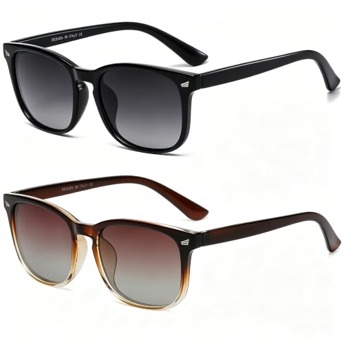 DUSHINE Polarized Sunglasses for Women Classic Retro Style UV400 Protection (Option 2)