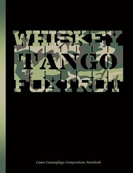 Camo Camouflage Composition Notebook : Green Whiskey Tango Foxtrot WTF Military College Ruled Book, Lined 100 Pages (50 Sheets), 9 3/4 X 7 1/2 Inches
