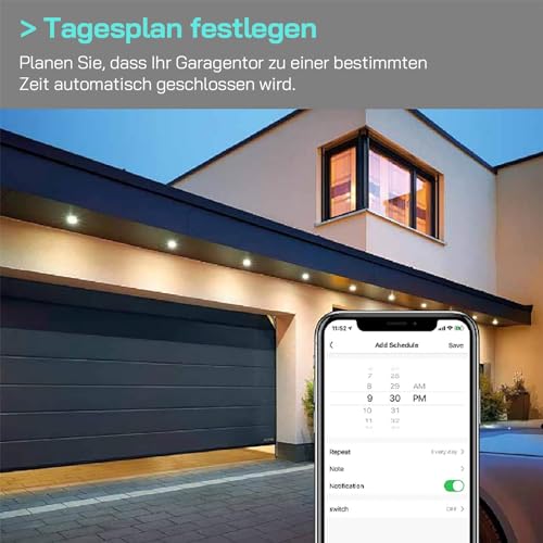 AGSHOME Smart Garagentoröffner Wlan, Fernsteuerung mit Smart Life App, Kompatibel mit Alexa, Google...
