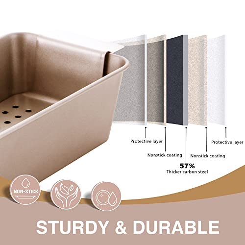 Buy Meatloaf Pan with Drain Tray HONGBAKE Healthy Nonstick Meat Loaf Pan with Insert That