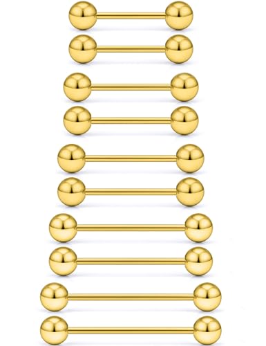 Kwoencxi 16G Gold Plated Nipple Jewelry