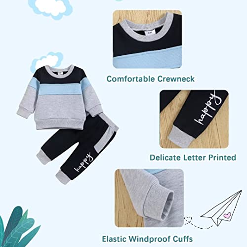 Baby Boy Clothes Toddler Infant Boys Fall Winter Outfit Long Sleeve Multi-Color Sweatshirt Pants Set 2 PCS4