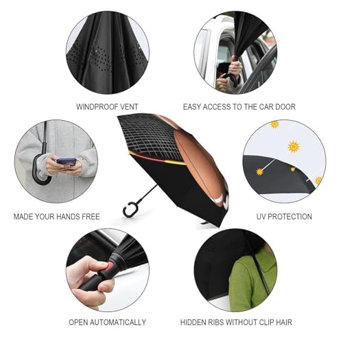 Parapluie inversé compact automatique et protection pluie UV