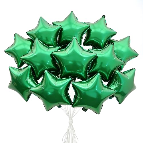 HSBWORG Green Star Foil Balloons 12 Pack : 16 Inch