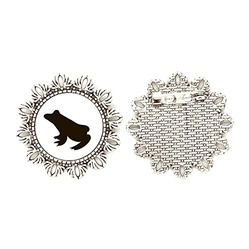 Broche de rana negra que soluciona tus looks aburridos plata mediana