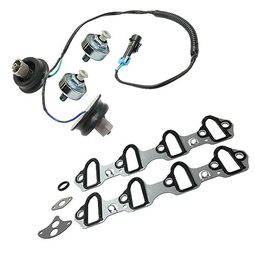 Image of MS98016T Knock Sensor Harness Intake Manifold Gasket Kit Compatible with Cadillac Escalade Base 2002-2006, for Chevy Avalanche 1500 Base 2002-2005, Silverado 1500 SS 2003-2006 KS116