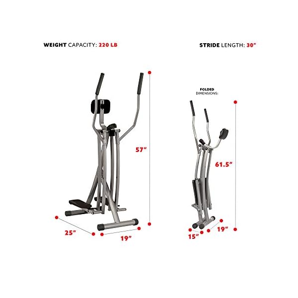 Sunny-Health-Fitness-SF-E902-Air-Walk-Trainer-Elliptical-Machine-Glider-wLCD-Monitor-220-LB-Max-Weight-and-30-Inch-Stride Sunny Health & Fitness SF-E902 Air Walk Trainer Elliptical Machine Glider w/LCD Monitor, 220 LB Max Weight and 30 Inch Stride