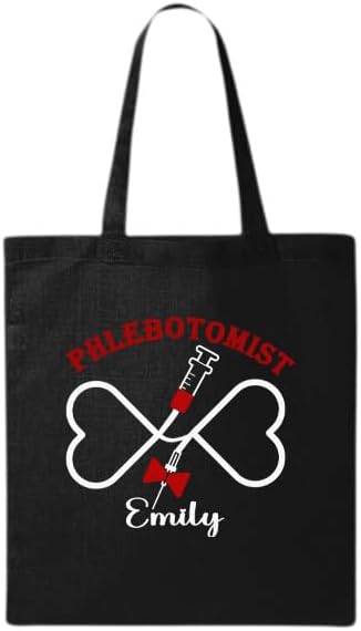 Custom Phlebotomist Tote Bag, Personalized Medical Canvas Bag, Phlebotomy Tech Bag, Gift For New Phlebotomist, Phlebotomy Gift
