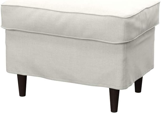 Soferia Replacement Compatible Cover for Strandmon Footstool, Fabric Elegance Ecru