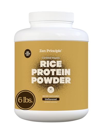 Zen Principle Organic Brown Rice Protein 6 LB. USDA Certified Organic. Unflavored. Non-GMO. Vegan.