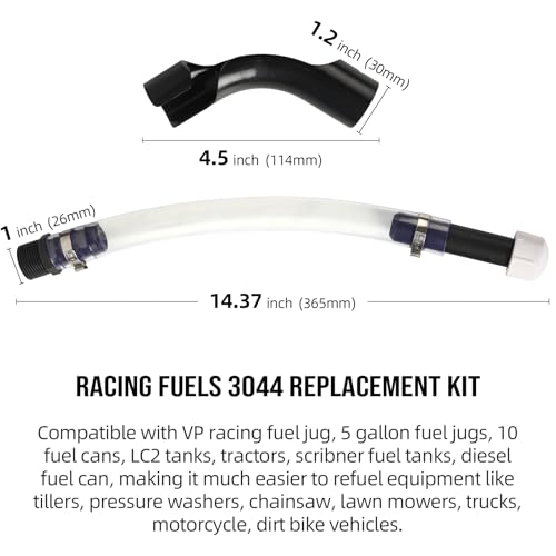 Image of Calvana Racing Fuel Jug Hose 3044 Replacement Kit with 2 Fuel Hoses, 2 Elbow Adapters,Compatible with VP Racing Fuel Jug,5.5 and 10 Gallon Fuel Cans,Diesel Fuel Can,Dirt Bike & Motorcycle Accessories