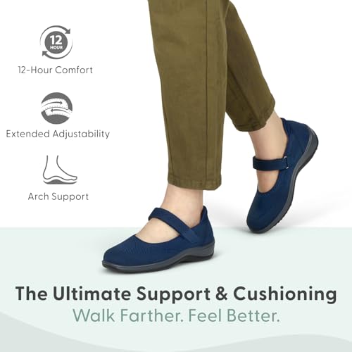 Orthofeet Women's Orthopedic Jessa Mary Jane Shoes with Adjustable Strap2