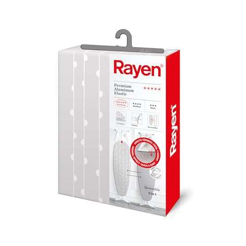 Rayen | Funda para Planchar Universal | 3 capas; Aluminio, espuma y 100% algodón | Reversible | Gama Especial | Medidas: 51 x 127 cm | Color: Gris