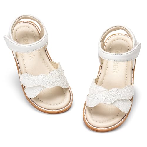 Image of Girls Dress Sandals Comfy Hook and Loop Summer Shoes for Toddlers