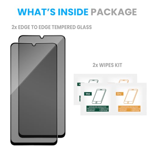 Image of FIRST MART Privacy Tempered Glass for Vivo T5 Lite, 2 Pack | Anti-Spy 9H Screen Protector, Edge-to-Edge, Case-Friendly, Scratch Resistant, Bubble-Free